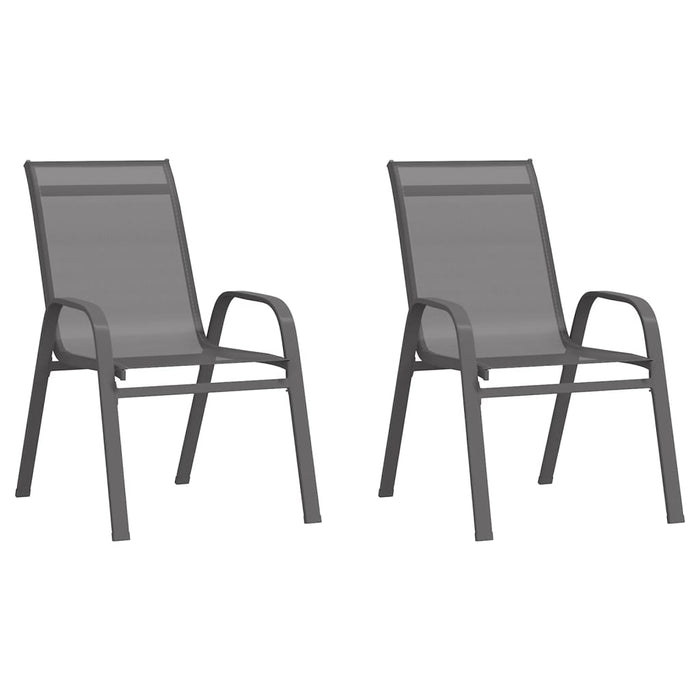 Stapelbare Gartenstühle 2 Stk. Grau Textilene