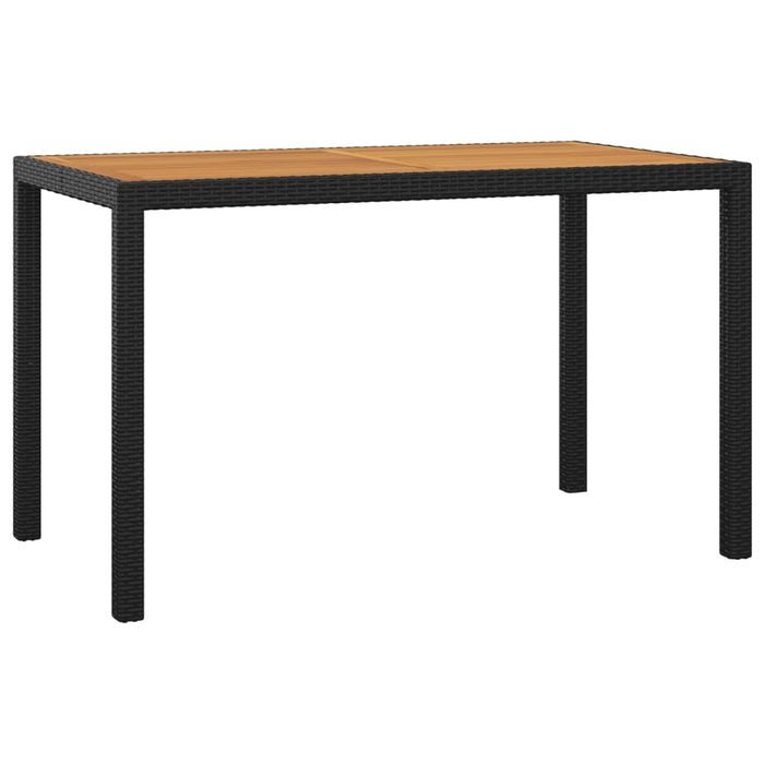 3-tlg. Garten-Essgruppe mit Kissen Poly Rattan Schwarz