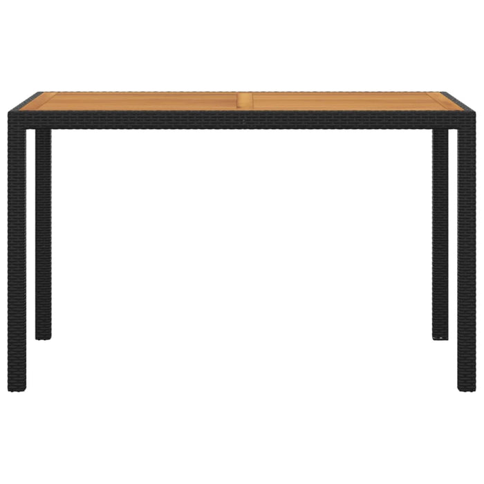 3-tlg. Garten-Essgruppe mit Kissen Poly Rattan Schwarz