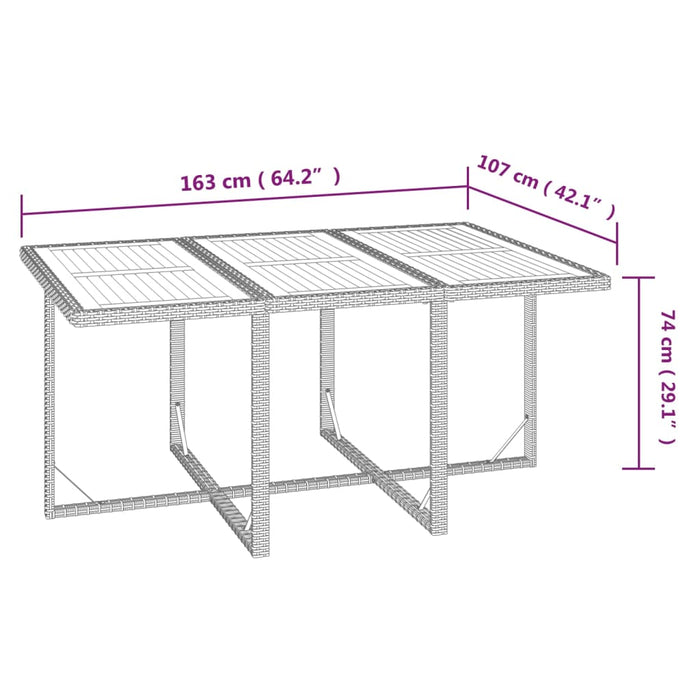 7-tlg. Garten-Essgruppe mit Kissen Poly Rattan Schwarz