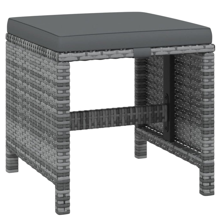 15-tlg. Garten-Essgruppe mit Kissen Poly Rattan Grau