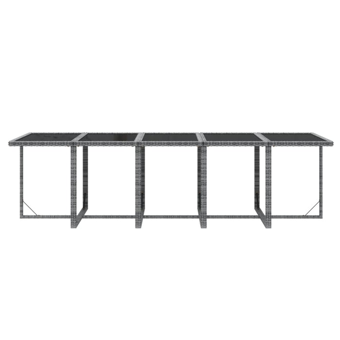 15-tlg. Garten-Essgruppe mit Kissen Poly Rattan Grau