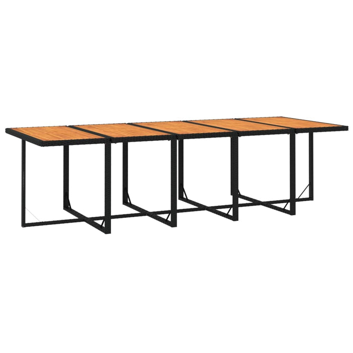 11-tlg. Garten-Essgruppe mit Kissen Poly Rattan Schwarz