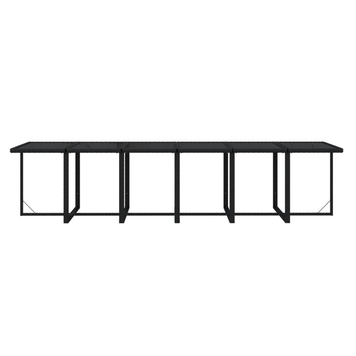 17-tlg. Garten-Essgruppe mit Kissen Poly Rattan Schwarz