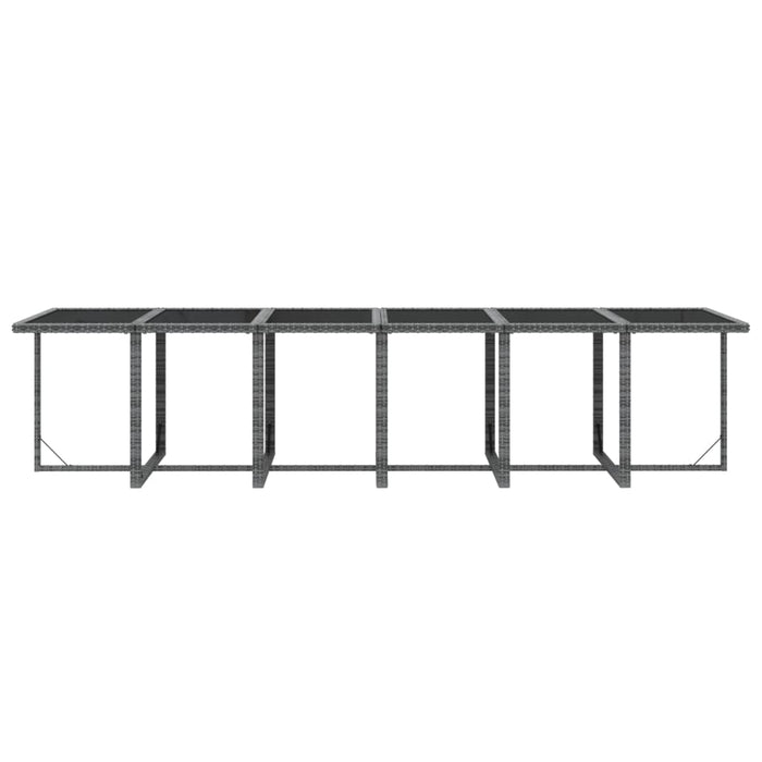 17-tlg. Garten-Essgruppe mit Kissen Poly Rattan Grau