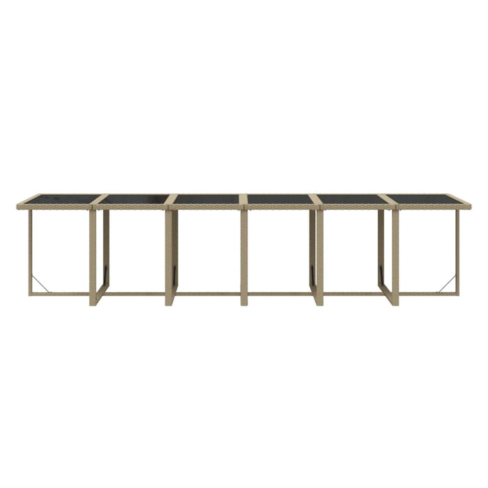 13-tlg. Garten-Essgruppe mit Kissen Poly Rattan Beige