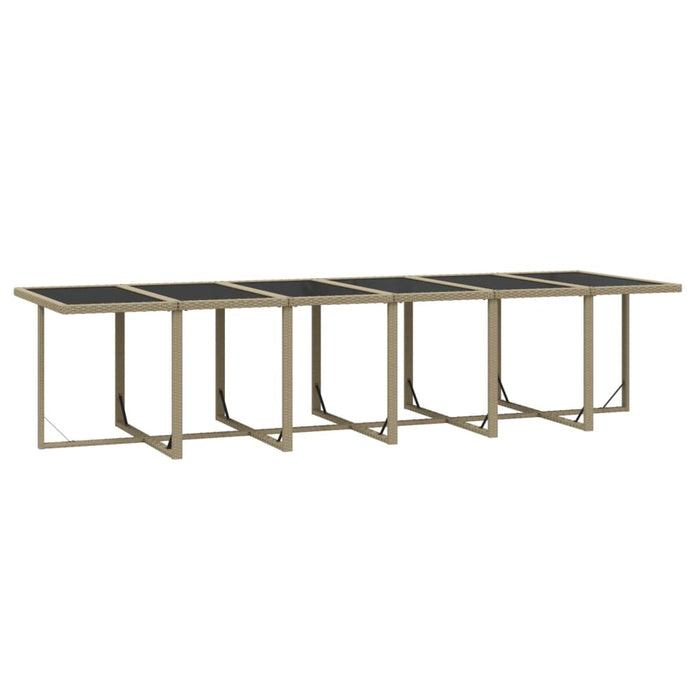 17-tlg. Garten-Essgruppe mit Kissen Poly Rattan Beige