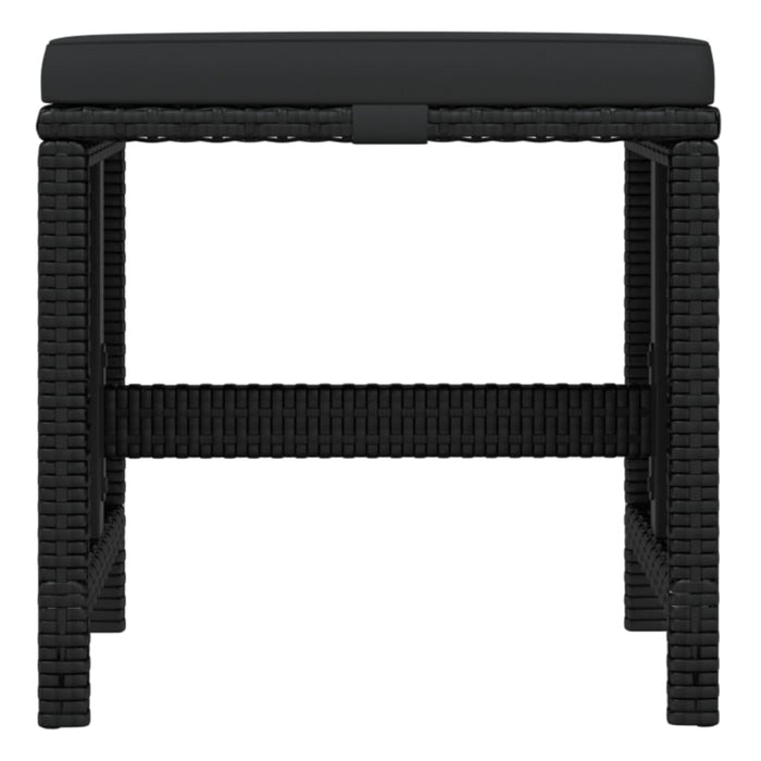 19-tlg. Garten-Essgruppe mit Kissen Poly Rattan Schwarz