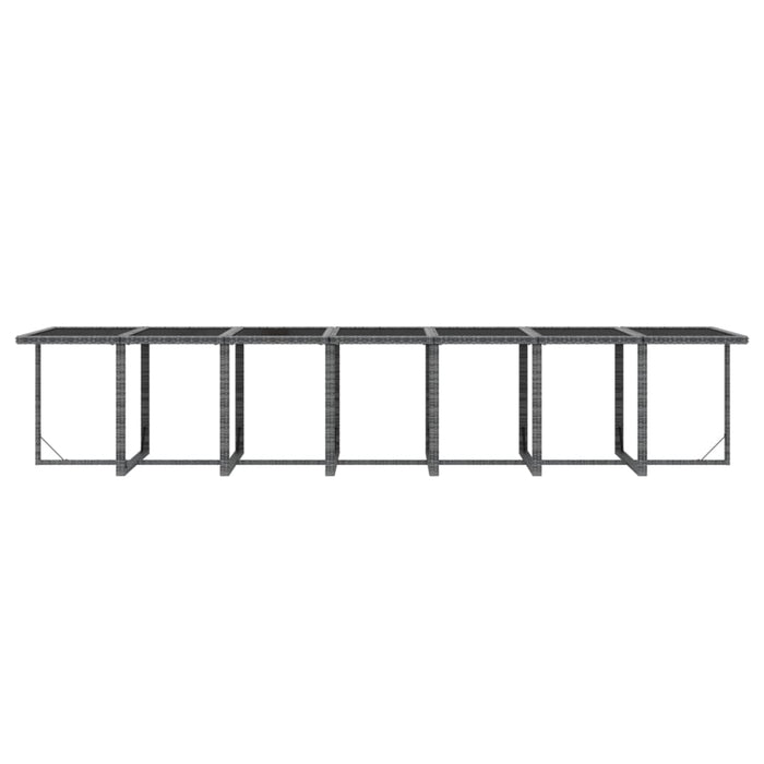 15-tlg. Garten-Essgruppe mit Kissen Poly Rattan Grau