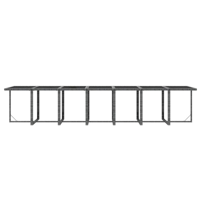 19-tlg. Garten-Essgruppe mit Kissen Poly Rattan Grau