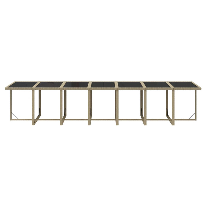 19-tlg. Garten-Essgruppe mit Kissen Poly Rattan Beige