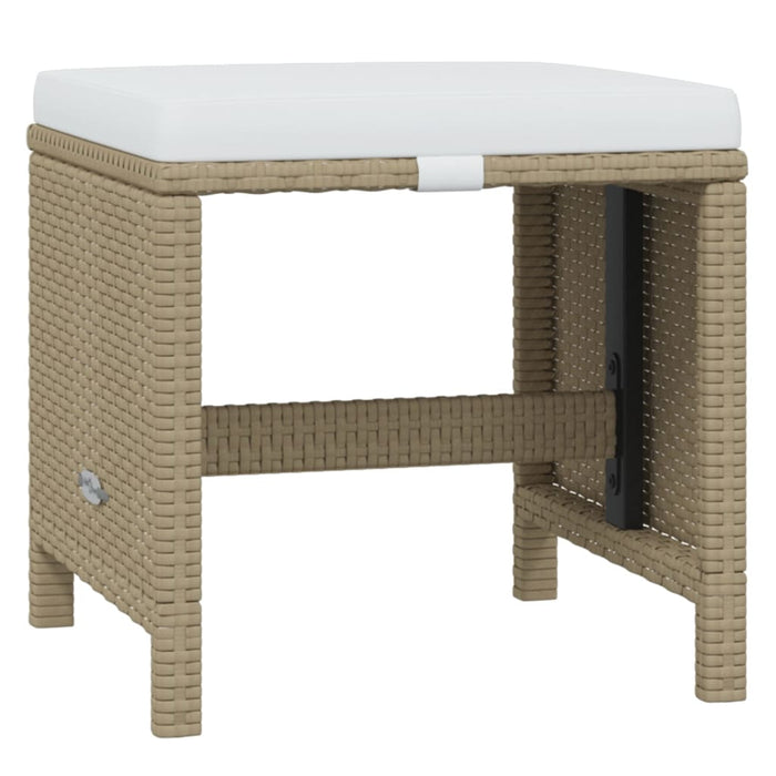 19-tlg. Garten-Essgruppe mit Kissen Poly Rattan Beige