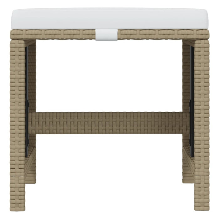 19-tlg. Garten-Essgruppe mit Kissen Poly Rattan Beige