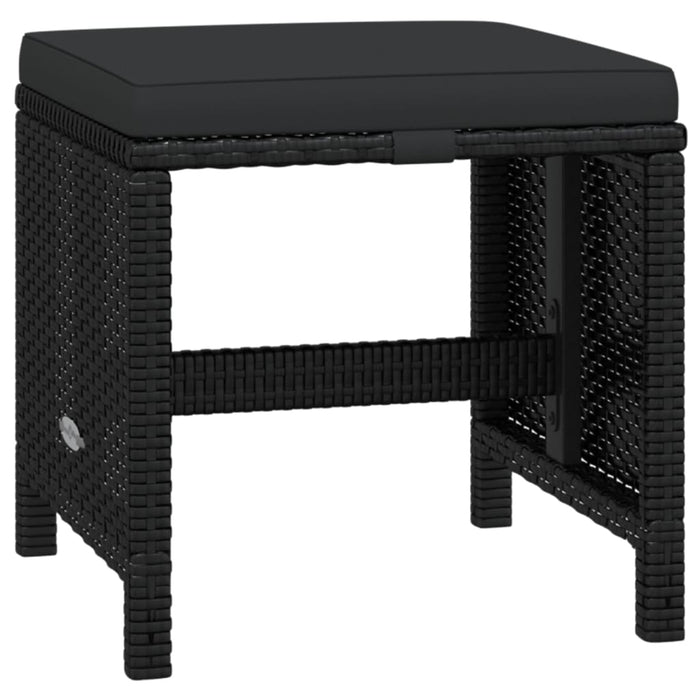 21-tlg. Garten-Essgruppe mit Kissen Poly Rattan Schwarz