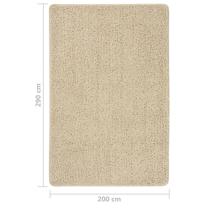 Shaggy rug cream 200x290 cm non-slip