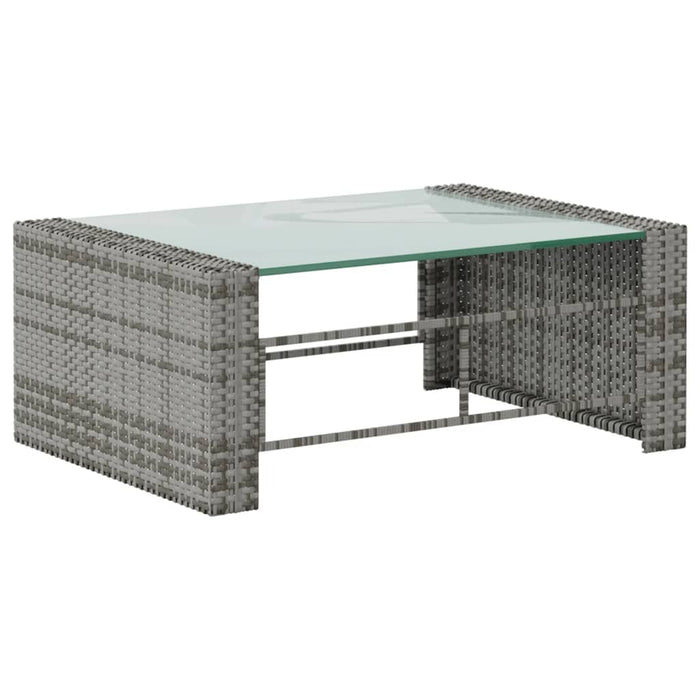 8-tlg. Garten-Lounge-Set mit Kissen Poly Rattan Grau