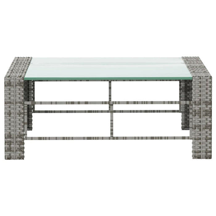 8-tlg. Garten-Lounge-Set mit Kissen Poly Rattan Grau