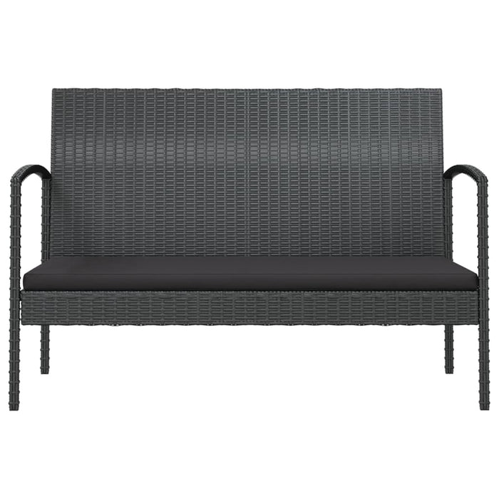 8-tlg. Garten-Lounge-Set mit Auflagen Poly Rattan Schwarz