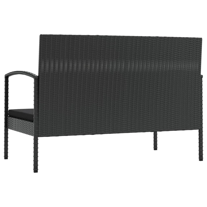 8-tlg. Garten-Lounge-Set mit Auflagen Poly Rattan Schwarz