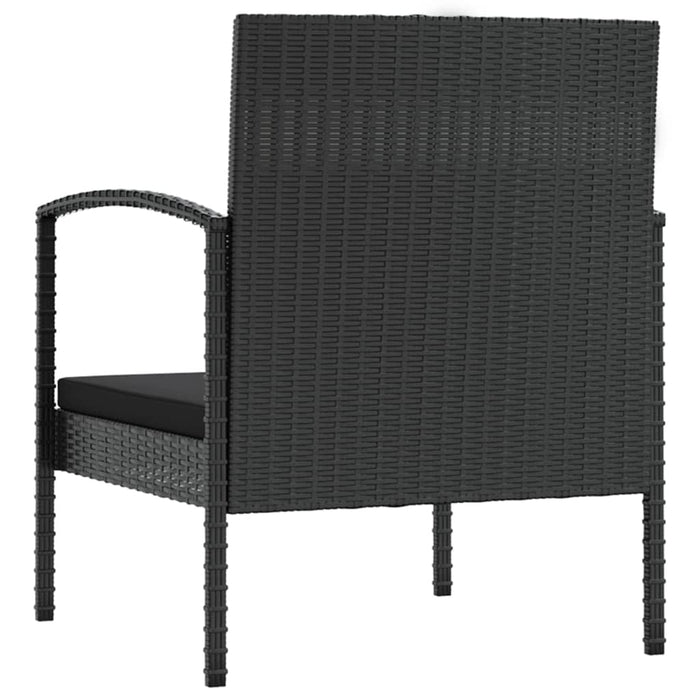 8-tlg. Garten-Lounge-Set mit Auflagen Poly Rattan Schwarz
