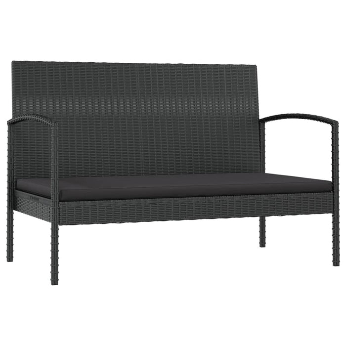 16-tlg. Garten-Lounge-Set mit Auflagen Poly Rattan Schwarz