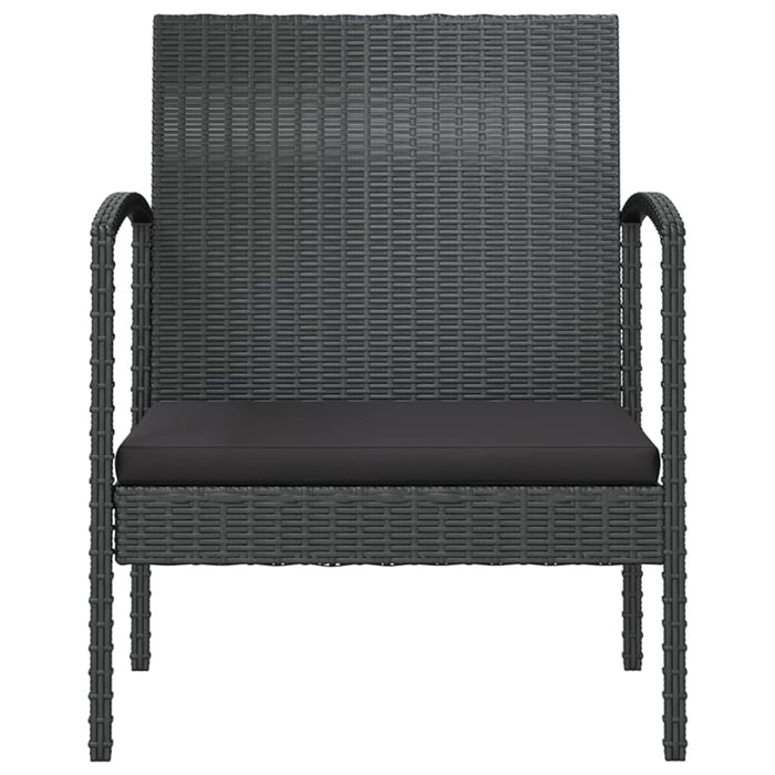16-tlg. Garten-Lounge-Set mit Auflagen Poly Rattan Schwarz