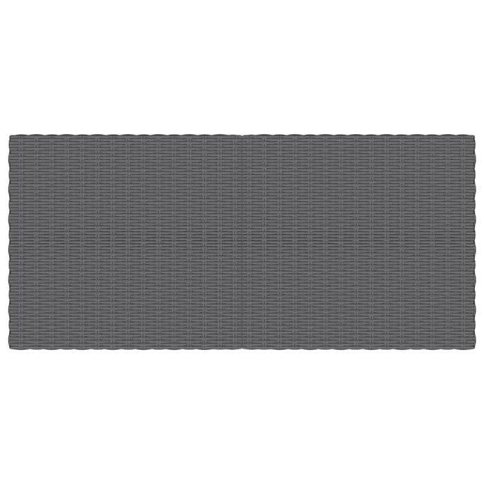 Garten-Couchtisch Dunkelgrau Halbrundes Poly Rattan