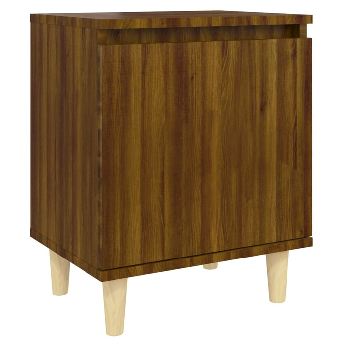 Nachttische 2 Stk. Massivholz-Beinen Braun Eiche 40x30x50cm