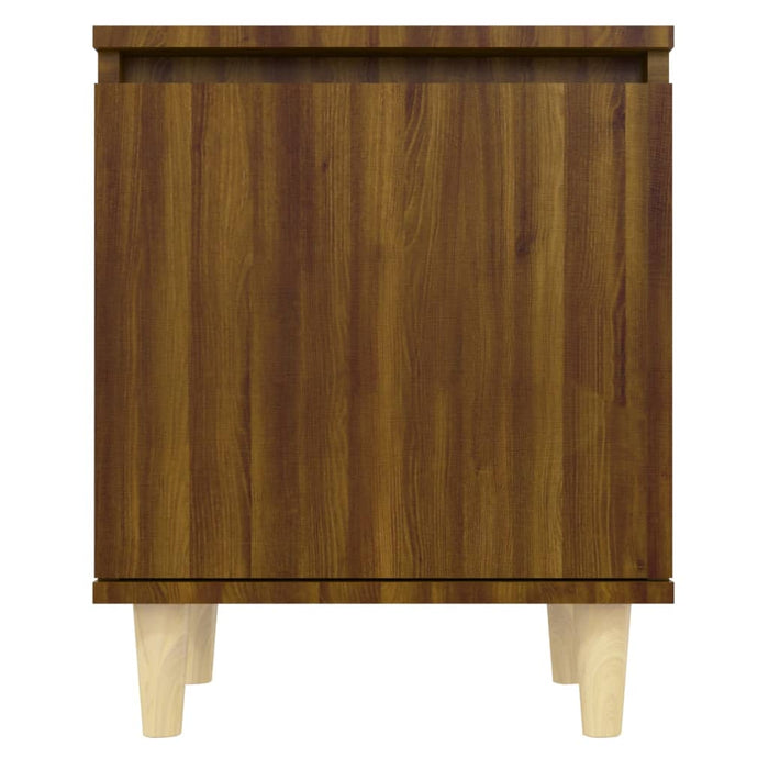 Nachttische 2 Stk. Massivholz-Beinen Braun Eiche 40x30x50cm