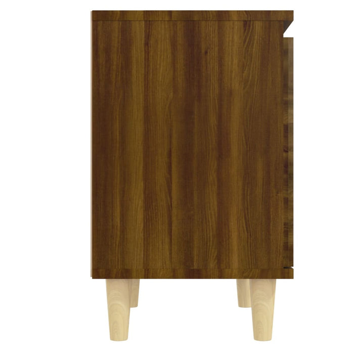 Nachttische 2 Stk. Massivholz-Beinen Braun Eiche 40x30x50cm