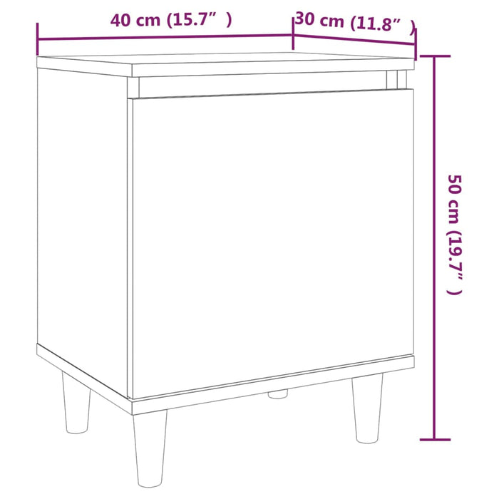 Nachttische 2 Stk. Massivholz-Beinen Braun Eiche 40x30x50cm
