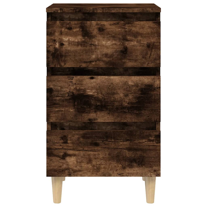 Nachttische 2 Stk. Massivholz-Beine Räuchereiche 40x35x69 cm