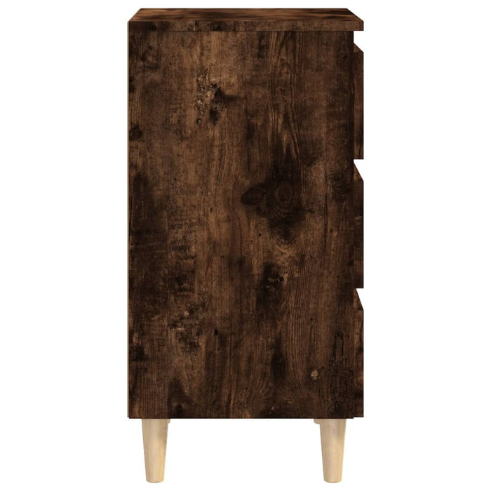 Nachttische 2 Stk. Massivholz-Beine Räuchereiche 40x35x69 cm