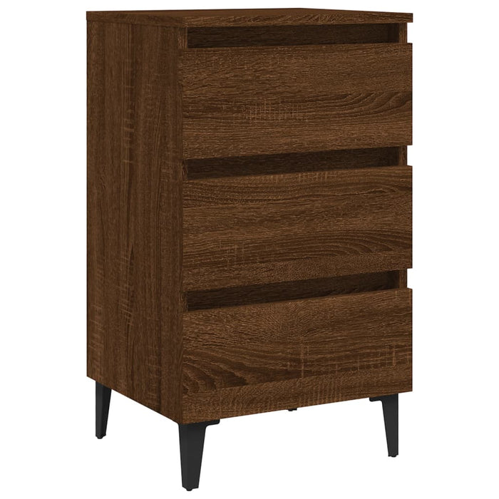 Nachttische 2 Stk. Metallbeinen Braun Eichen-Optik 40x35x69 cm