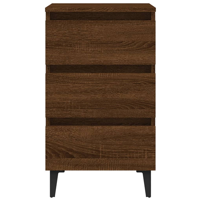 Nachttische 2 Stk. Metallbeinen Braun Eichen-Optik 40x35x69 cm