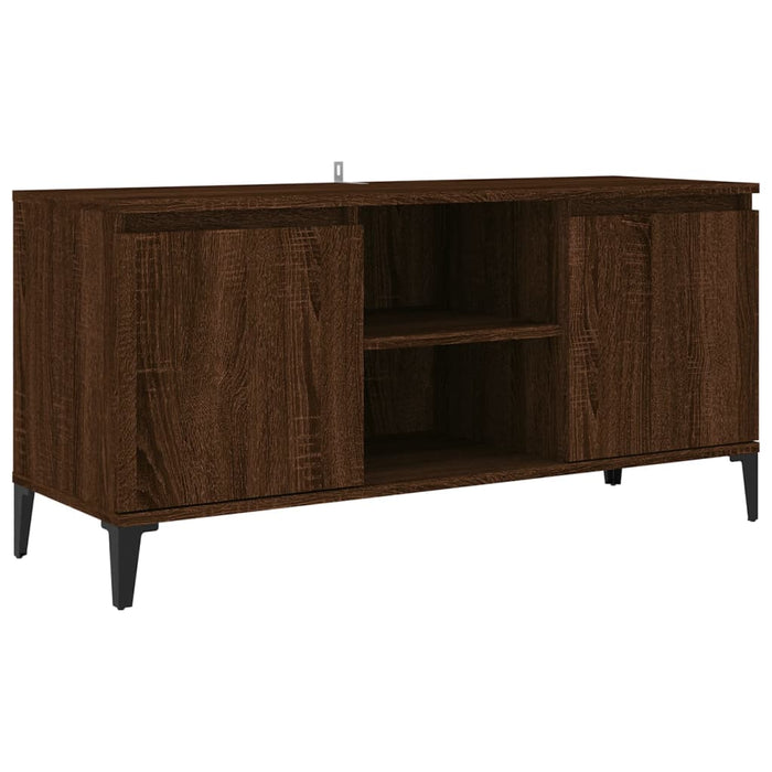 TV cabinet with metal legs brown oak look 103.5x35x50 cm