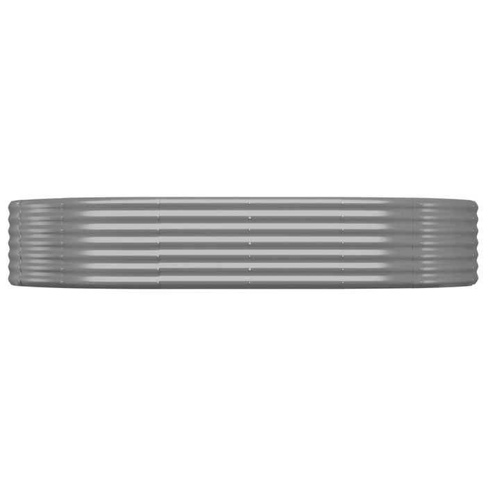 Hochbeet Pulverbeschichteter Stahl 214x140x36 cm Grau