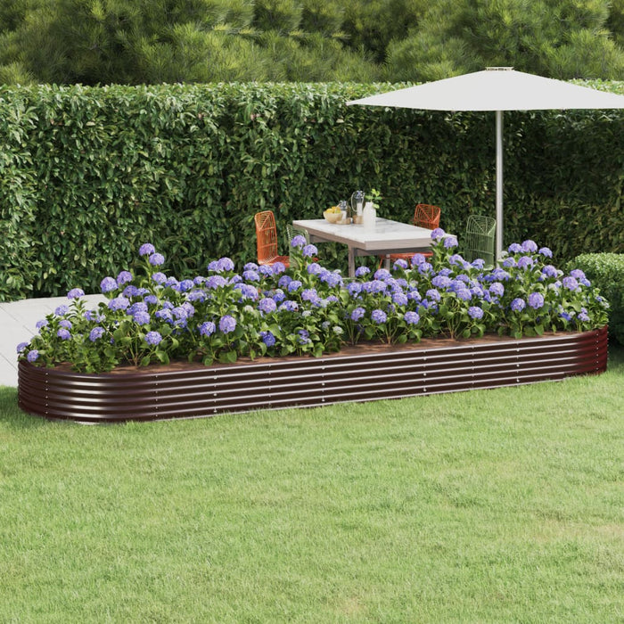 Hochbeet Pulverbeschichteter Stahl 450x140x36 cm Braun