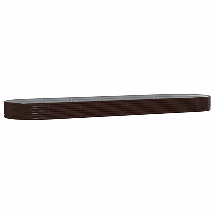 Hochbeet Pulverbeschichteter Stahl 523x140x36 cm Braun