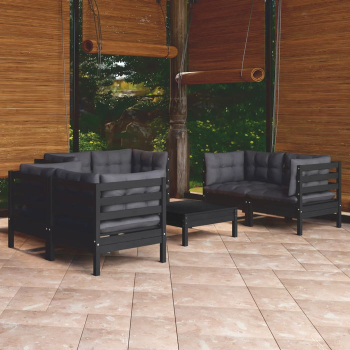 7-tlg. Garten-Lounge-Set mit Kissen Kiefer Massivholz