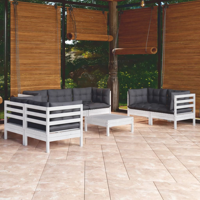 8-tlg. Garten-Lounge-Set mit Kissen Kiefer Massivholz