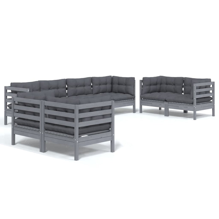 8-tlg. Garten-Lounge-Set mit Kissen Kiefer Massivholz