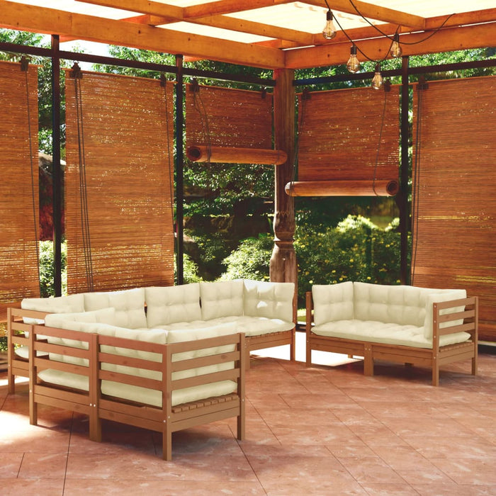 8-tlg. Garten-Lounge-Set mit Kissen Kiefer Massivholz