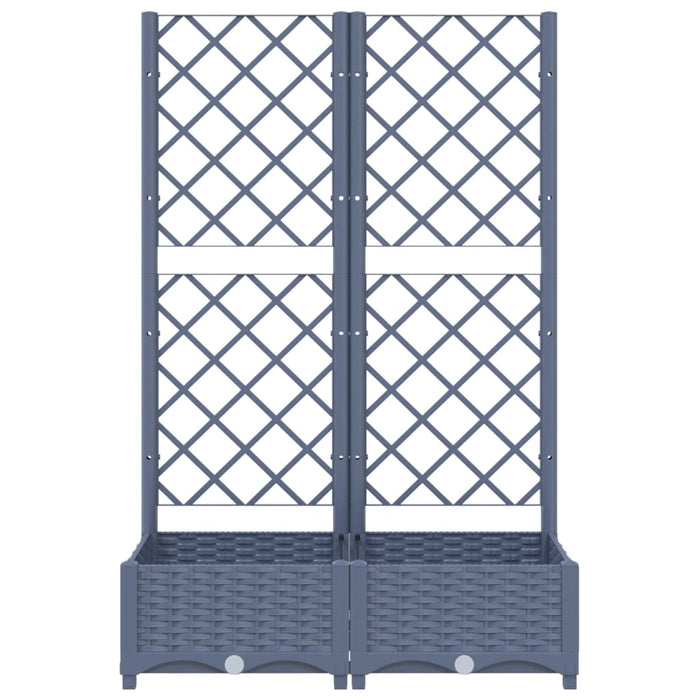 Pflanzkübel mit Spalier Dunkelgrau 80x40x121,5 cm PP