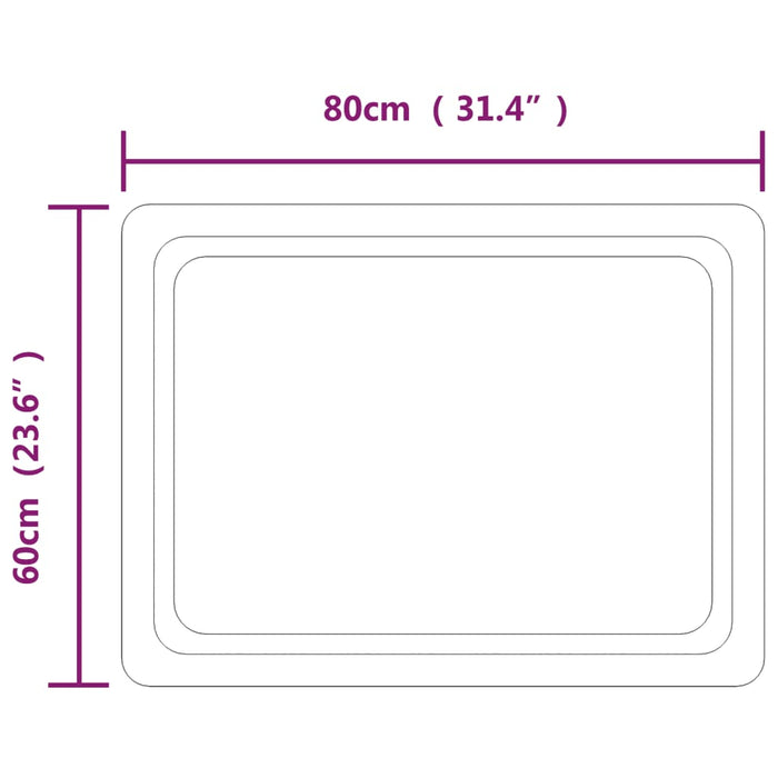 LED-Badspiegel 80x60 cm