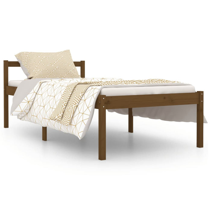 Seniorenbett Honigbraun 90x190 cm Massivholz Kiefer