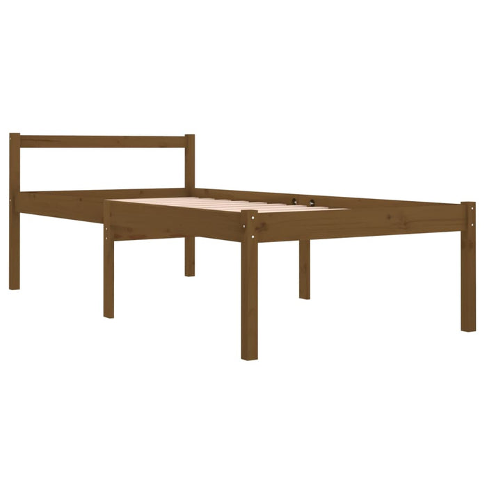 Seniorenbett Honigbraun 90x190 cm Massivholz Kiefer