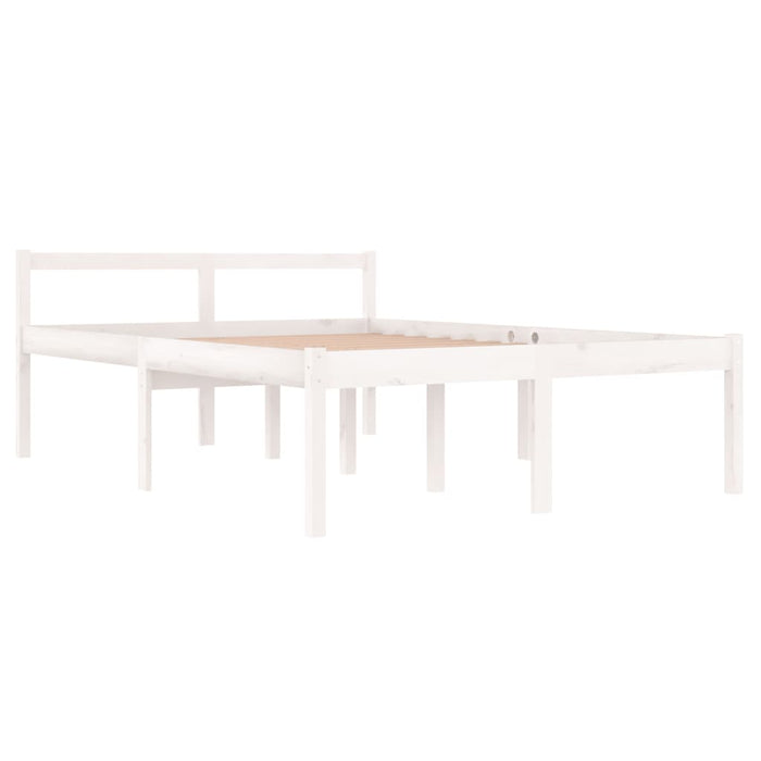 Seniorenbett Weiß 140x190 cm Massivholz Kiefer