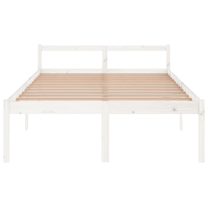 Seniorenbett Weiß 140x200 cm Massivholz Kiefer