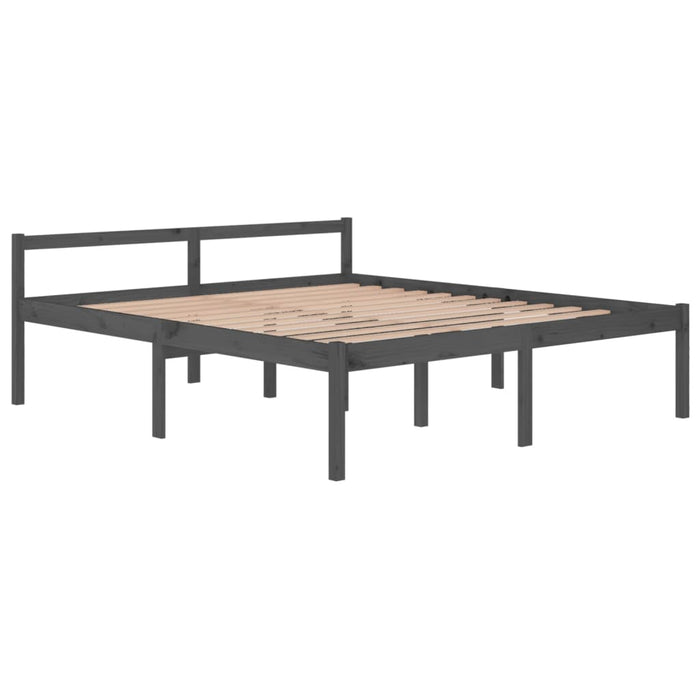 Seniorenbett Grau 180x200 cm Massivholz Kiefer